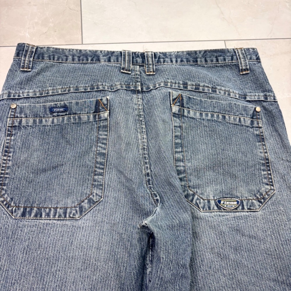 Fierd Y2K Baggy Wide Leg Jeans 38 Skate Hip Hop Light Wash Denim - Picture 6 of 10